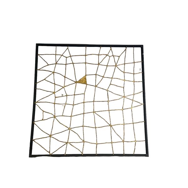 Contemporary framed decorative golden & black frame wall art - approx. 56in x 56in