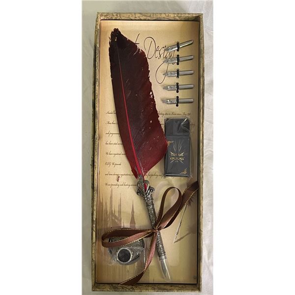 New calligraphy quill feather pen writing set w/ box