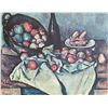 Image 2 : Framed original "Fruit Basket" painting print on canvas by artist - frame approx. 33in x 27 1/2in