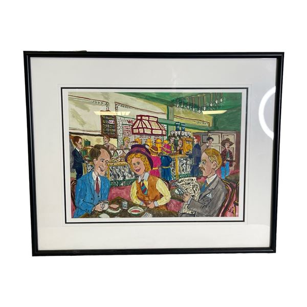 Framed original "White Lunch Cafeteria" Granville St. 1923 painting signed by artist Vern Montgomery