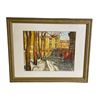 Image 1 : Framed original "Winter Scene" Margret Wolgram painting from estate - frame approx. 15 1/2in x 12 1/