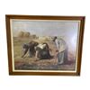 Image 1 : Framed original "Farmers" painting print on board - frame approx. 32in x 26in
