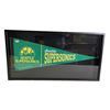 Image 1 : Framed Seattle Supersonics flag - frame approx. 16 1/2in x 31 1/2in