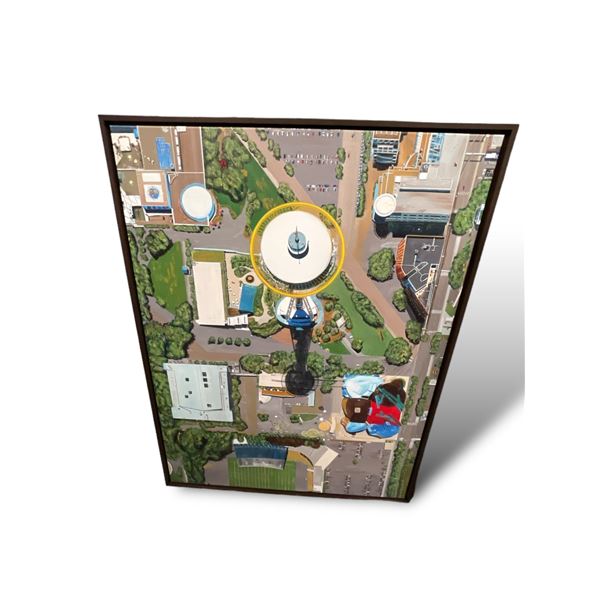 Framed "CN Tower" painting print on canvas from movie set - valued at $600 w/ paperwork from product