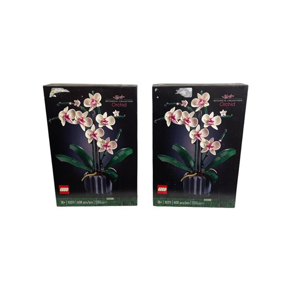 Set of 2 new Lego Botanical Collection Orchid 608 pcs. building set - new in boxes