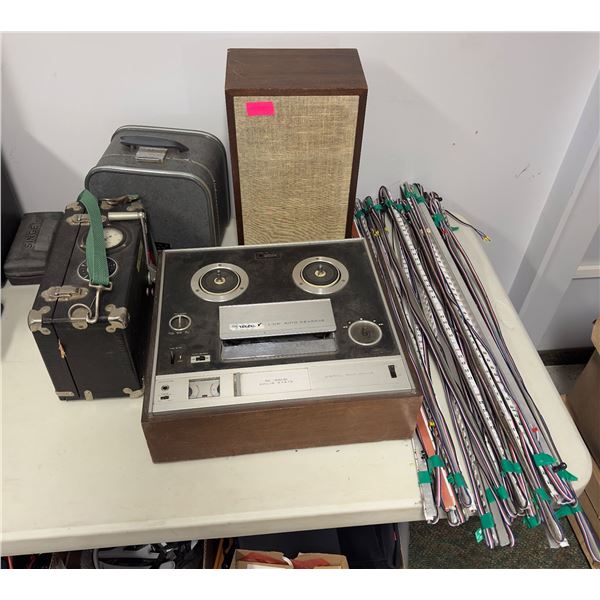 Group of misc including - Sony TC-5600 Stereo tape recorder, MSA TDI detector, LED strip lights, vin