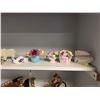 Image 2 : Shelf lot of misc decor items including - goats, ducks, floral baskets, rooster, etc...