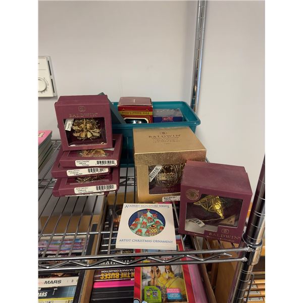 Group of various Baldwin ornaments