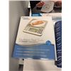 Image 2 : Group of misc items including - weight watchers electronic food scale, kitchen scale, stemless porti