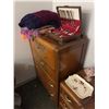 Image 4 : Large group of misc items including - 4 drawer chest approx. 46in H, 6 drawer antique makeup desk w/