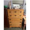 Image 2 : Large group of misc items including - vintage jelly cupboard 50in H 48in L, 9 pce wooden drawer appr