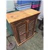 Image 2 : Group of 2 lamps & wooden storage cabinet approx. 36in H 27in L