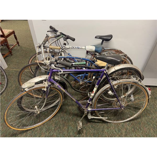 Group of 4 vintage bikes