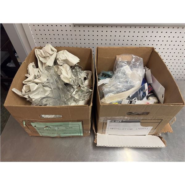 Group of misc items including - glassware, indicator lighting, etc...