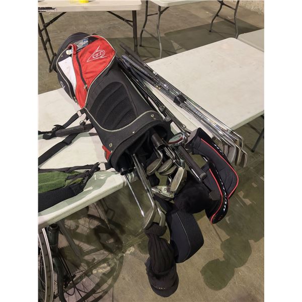 Group of golf clubs, balls & bag approx. 22 clubs