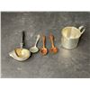 Image 1 : Sterling silver mug w/sterling & copper spoons & antique dripless tea strainer