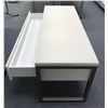 Image 3 : Modern white dresser cabinet w/ drawer & metal legs (approx. 50" x 20" x 24 1/2")