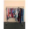 Image 1 : Rack full of misc. clothes - included shirts/jeans/dresses (approx. 80 pcs) RACK IS INCLUDED