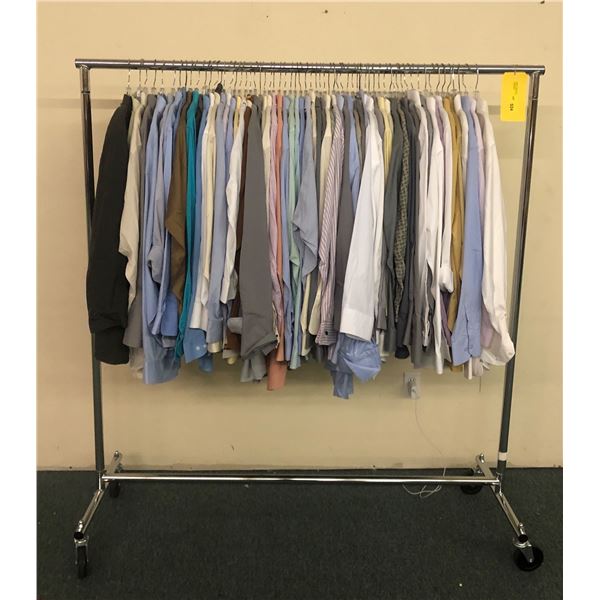 Rack full of misc. man clothes - included assorted shirts (approx. 80 pcs) RACK IS INCLUDED