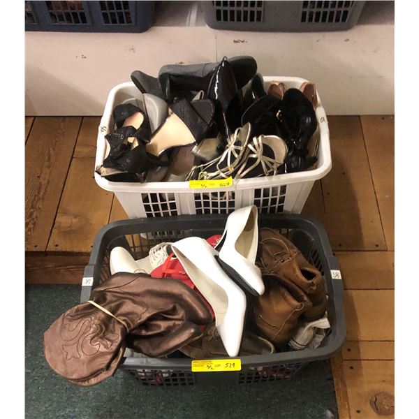 2 boxes full of misc. women shoes - included heals/sneakers (approx. 30 pcs)