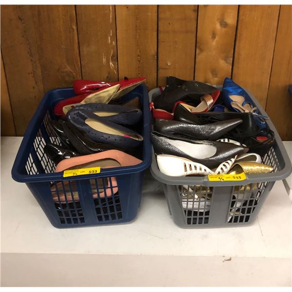 2 boxes full of misc. womens shoes - included heals etc. (approx. 30 pcs)