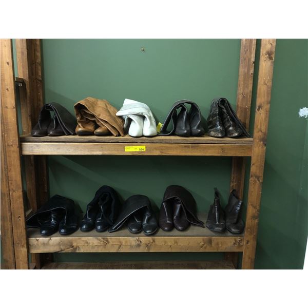 Group of 10 pair of boots - misc. sizes