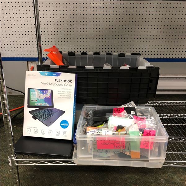Large group of misc. phone cases & Ipad cases - includes NEW Flexbook 7-IN-1 keyboard Case