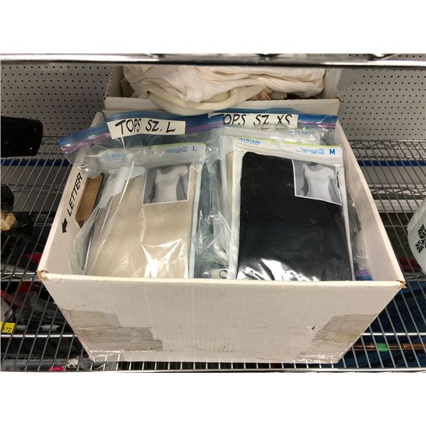 2 boxes full of thermal and Airism clothes - includes NEW Uniqlo woman sleeve t-shirts