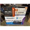 Image 1 : Sirius XM ensemble boom box, black web sound block, D-link Xtreme gigabit router