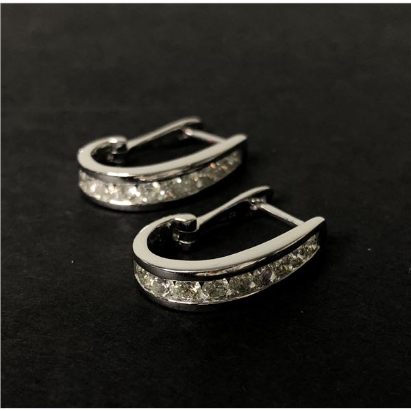 10Kt White Gold Earrings (4.6 grams) w/0.70-carat diamonds (70 points/Natural Earth Mined Diamond) -