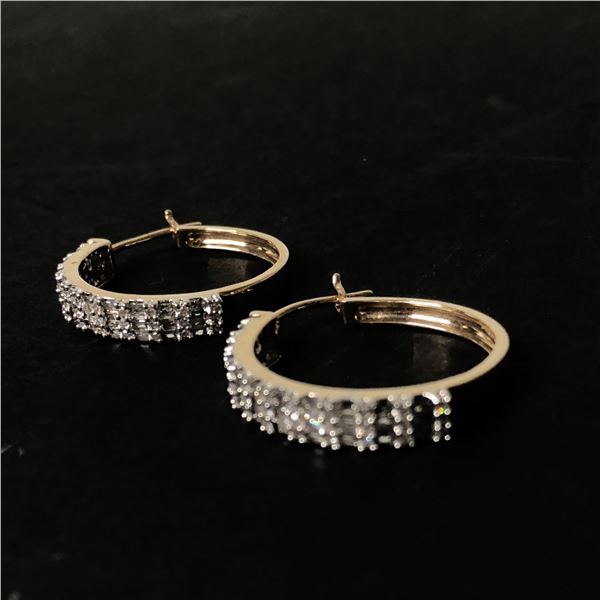 10Kt Yellow Gold Earrings (5.3 grams) w/0.75-carat diamonds (75 points/Natural Earth Mined Diamond)