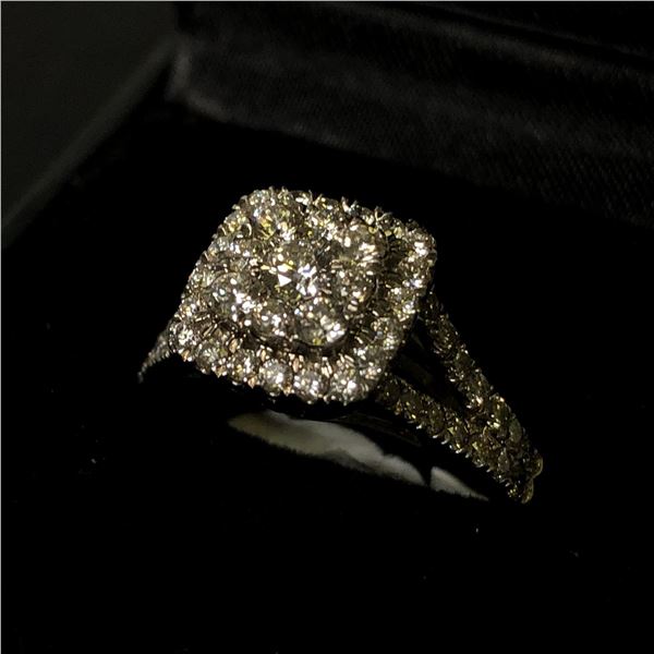 10Kt White Gold Ring (3.2 grams) w/1-carat diamonds (100 points/Natural Earth Mined Diamond) - Retai