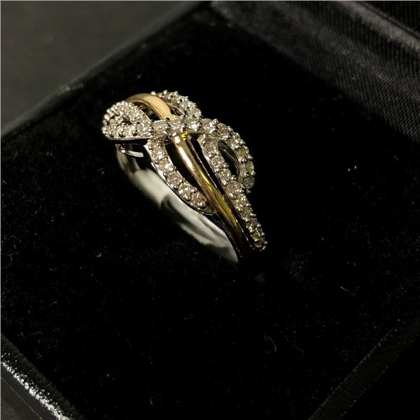 10Kt White Gold Ring (2.3 grams) w/0.24-carat diamonds (24 points/Natural Earth Mined Diamond) - Ret