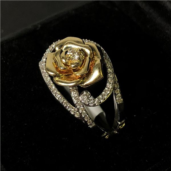 10Kt White Gold & Yellow Gold Ring (6 grams) w/0.23-carat diamonds (23 points/Natural Earth Mined Di