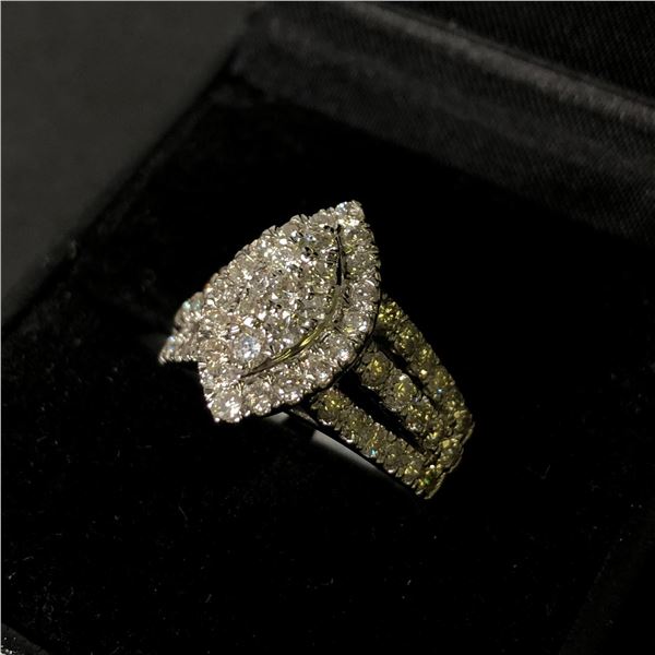 10Kt White Gold Ring (5.2 grams) w/1.50-carat diamonds (150 points/Natural Earth Mined Diamond) - Re