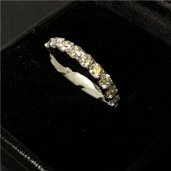 14Kt White Gold Ring (3.8 grams) w/1-carat diamonds (100 points/Natural Earth Mined Diamond) - Retai