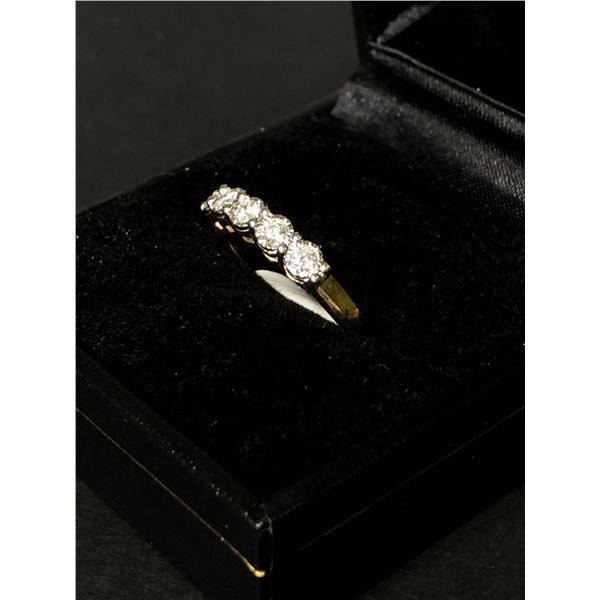 10Kt Yellow Gold Ring (2.8 grams) w/0.25-carat diamonds (25 points/Natural Earth Mined Diamond) - Re