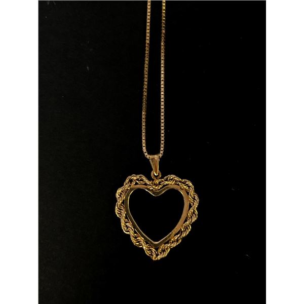 14Kt Yellow Gold Chain (3.2 grams) w/heart pendent