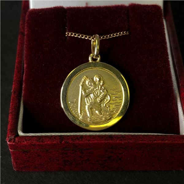 10Kt Yellow Gold Chain (2.3 grams) w/Medal