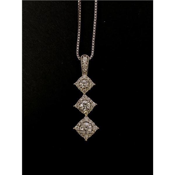 10Kt White Gold Chain (3.1 grams) w/0.70-carat diamond pendent