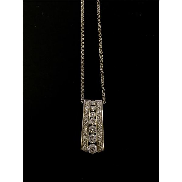 10Kt White Gold (5.8 grams) w/0.70-carat diamond pendent (50 points/Natural Earth Mined Diamond) - R
