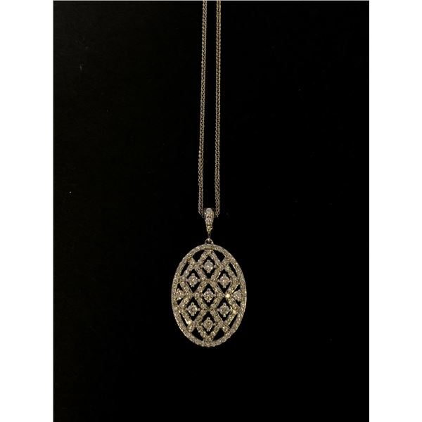 10Kt White Gold (4.1 grams) w/1-carat diamond pendent (100 points/Natural Earth Mined Diamond) - Ret