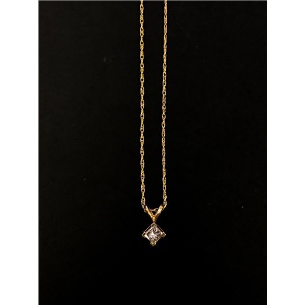 10Kt Yellow Gold (1 gram) w/0.45-carat diamond pendent (45 points/Natural Earth Mined Diamond) - Ret