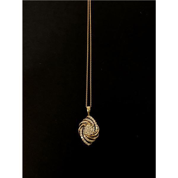 10Kt Yellow Gold (3.3 grams) w/0.80-carat diamond pendent (80 points/Natural Earth Mined Diamond) -