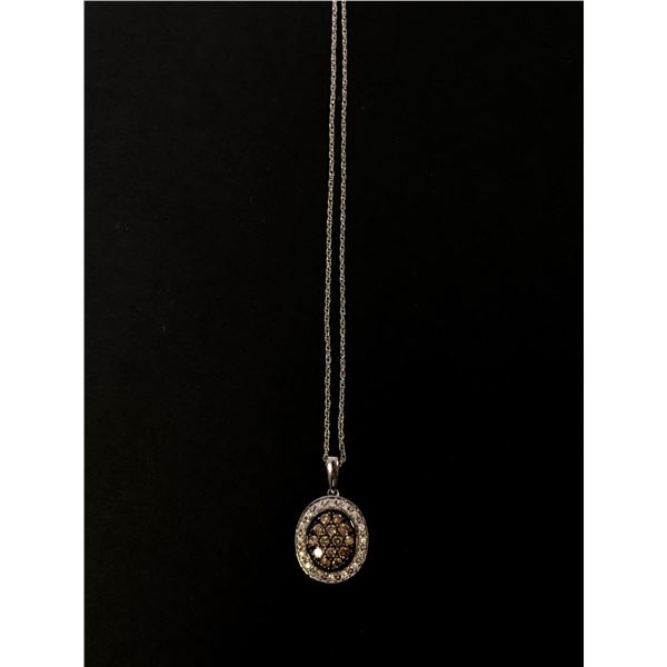 14Kt White Gold (4.1 grams) w/0.80-carat diamond pendent (80 points/Natural Earth Mined Diamond) - R