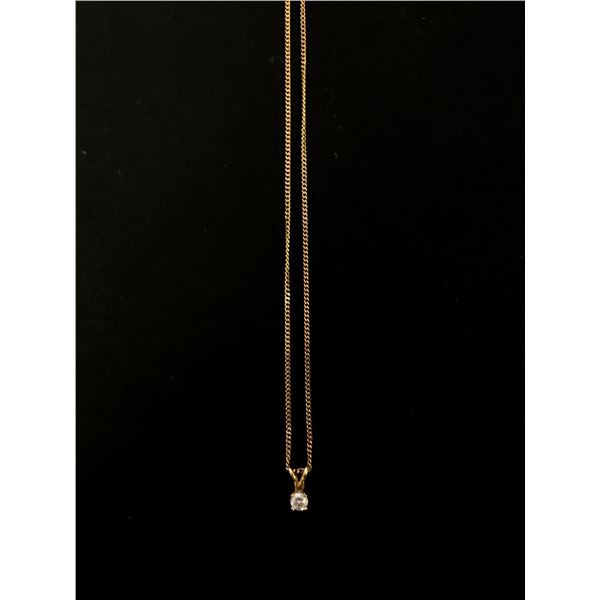 10Kt Yellow Gold (1.2 grams) w/0.15-carat diamond pendent (15 points/Natural Earth Mined Diamond) -