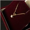 Image 3 : 10Kt Yellow Gold (1.2 grams) w/0.15-carat diamond pendent (15 points/Natural Earth Mined Diamond) -