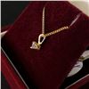 Image 4 : 10Kt Yellow Gold (1.2 grams) w/0.15-carat diamond pendent (15 points/Natural Earth Mined Diamond) -