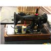 Image 1 : Singer - Vintage sewing machine model UC94211 w/ accessories & wooden sewing machine table