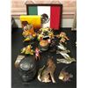 Image 1 : Group of misc. decorative items - includes metal wall hangings/Mexican flag/handcrafted wooden box e